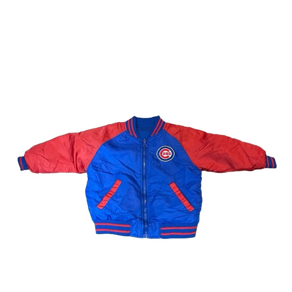Majestic Chicago Cubs reversible kids size 3T Blue and Red lined patch Jacket